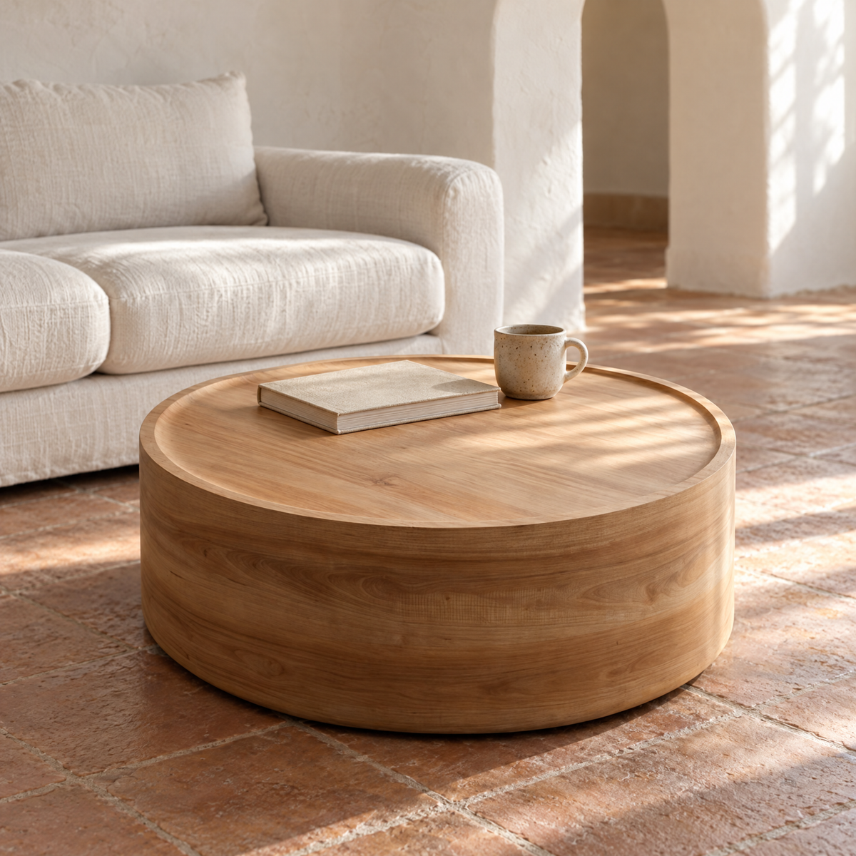 Natural Wood Natural drum coffee table