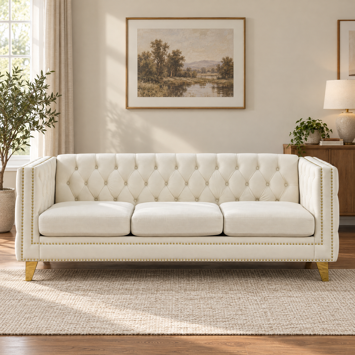 Rice White Rice White tufted sofa