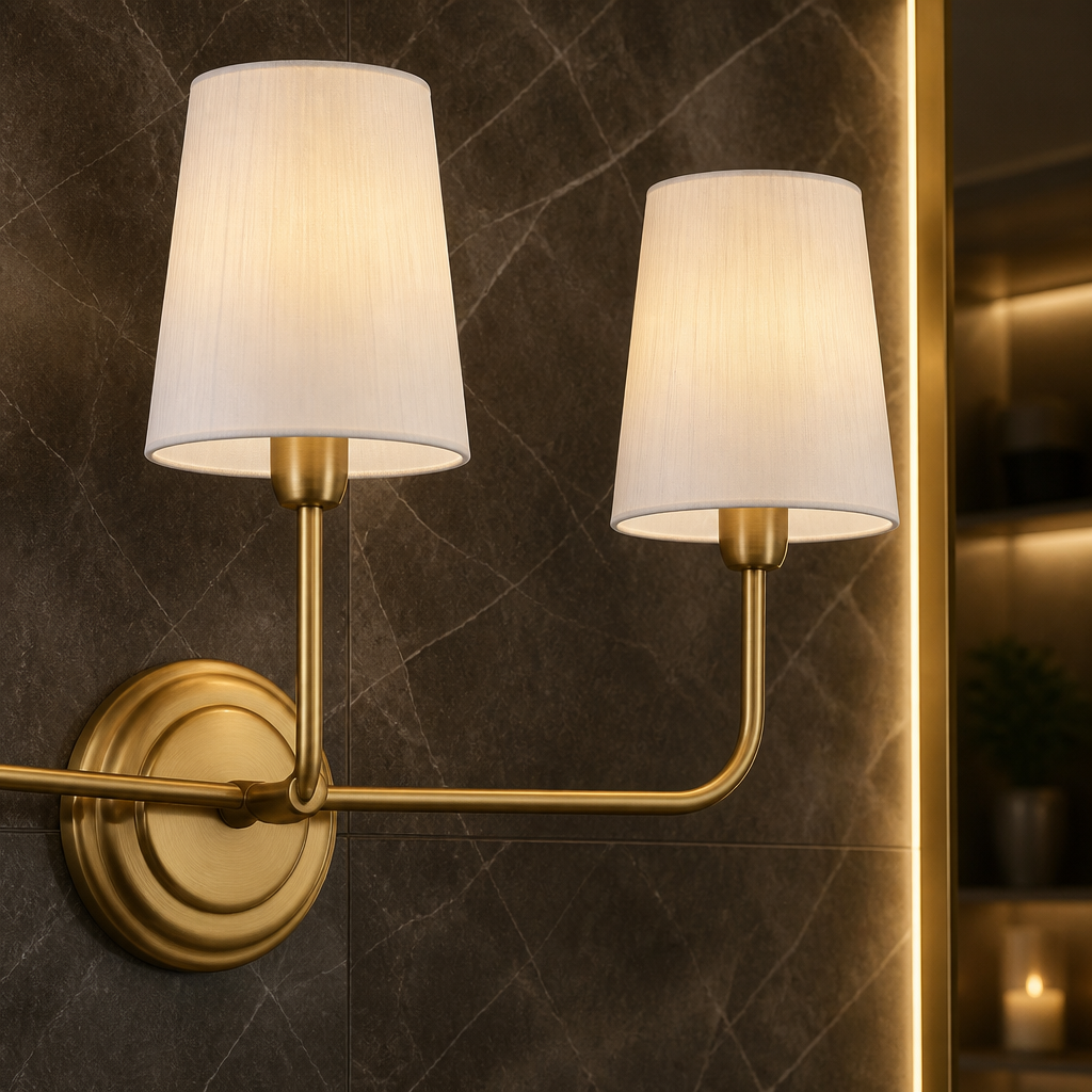 Lighting Modern Metal Wall Sconce, close cropped section showing construction detail