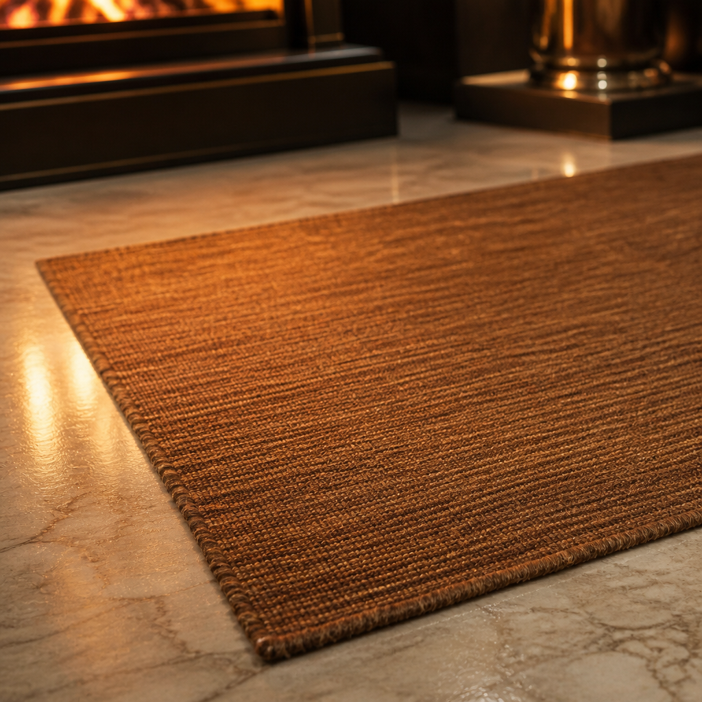 Kilim Wool Rug styled in a living room, detail view