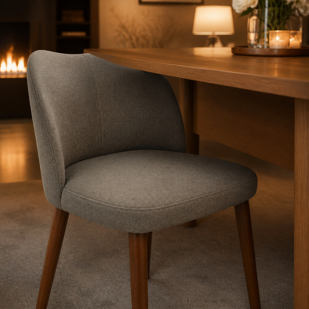 Leather Dining Chair, close section view of the seat and lower back