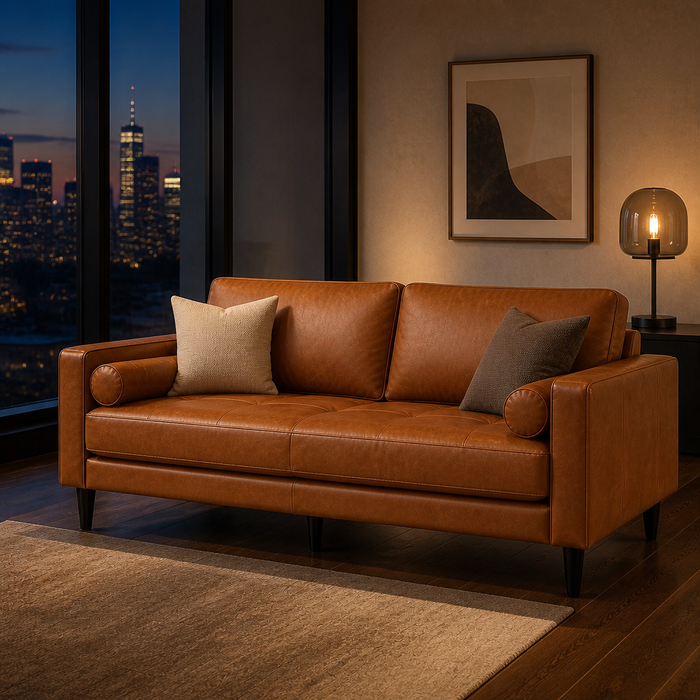 Marisa leather sofa — hero view