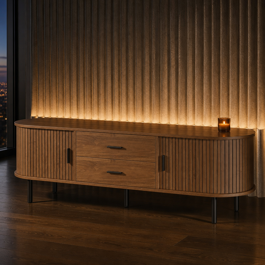 Oak & Hour Mid-Century TV Stand — generated gallery image 1