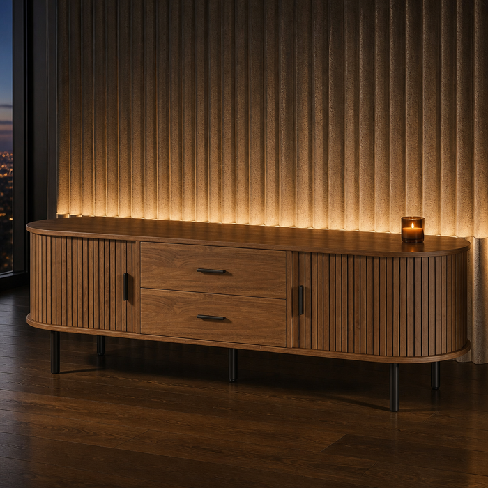 Oak & Hour Mid-Century TV Stand — generated gallery image 1