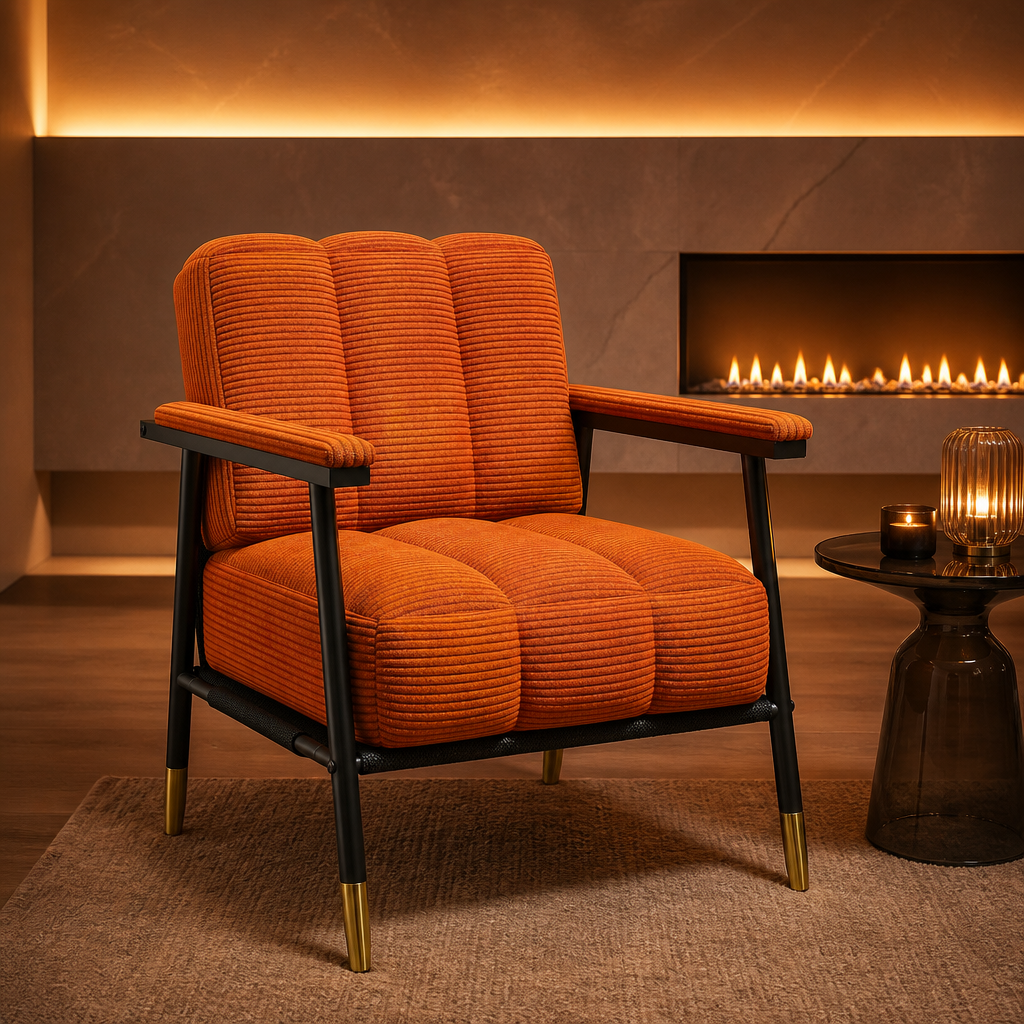 Mid-Century Metal Accent Chair lifestyle image 1