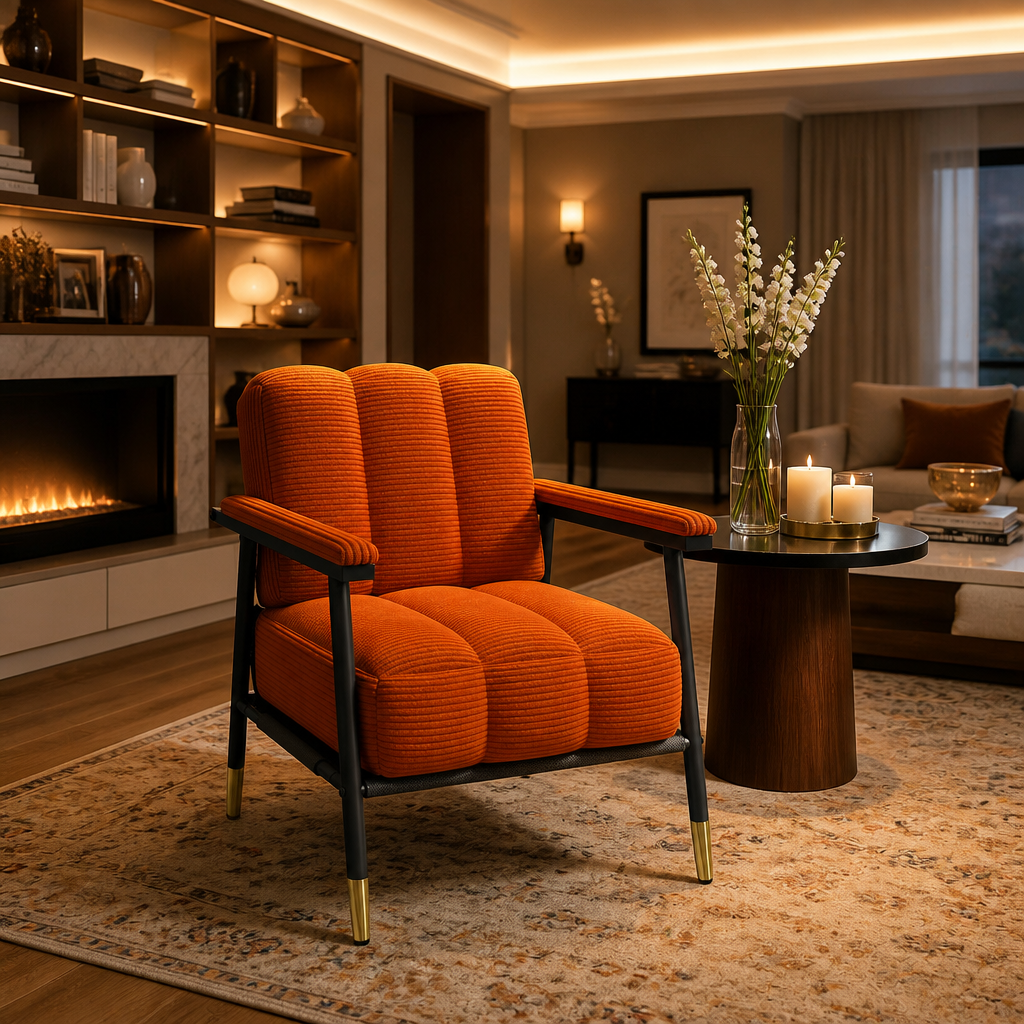 Mid-Century Metal Accent Chair lifestyle image 2