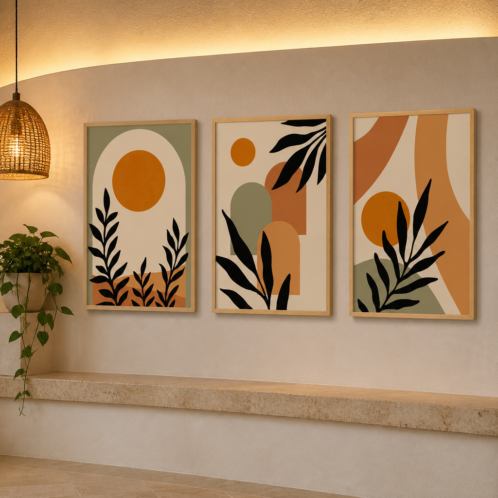 Oak & Hour Mid-Century Wall Art — generated gallery image 1
