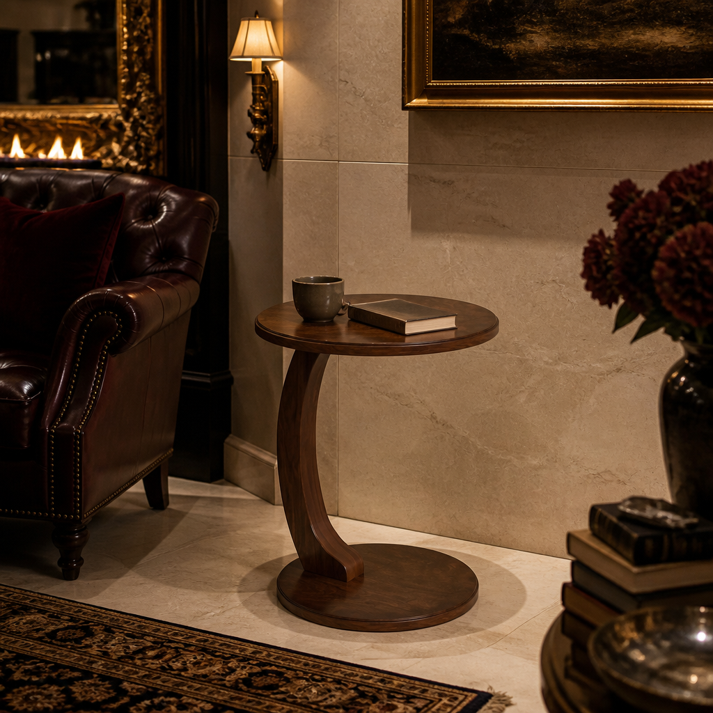 Walnut wood side table variant image