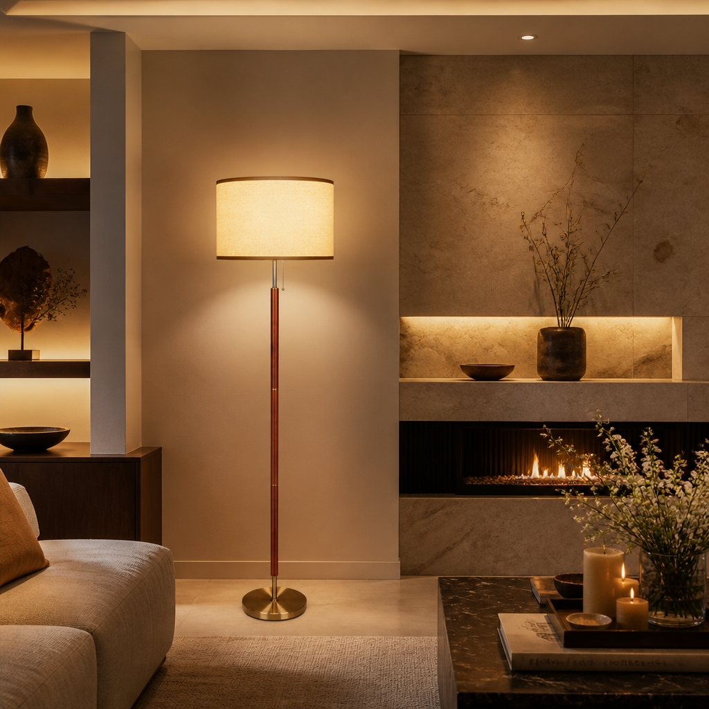 Oak & Hour Mid-Century Walnut Floor Lamp — generated variant image 6