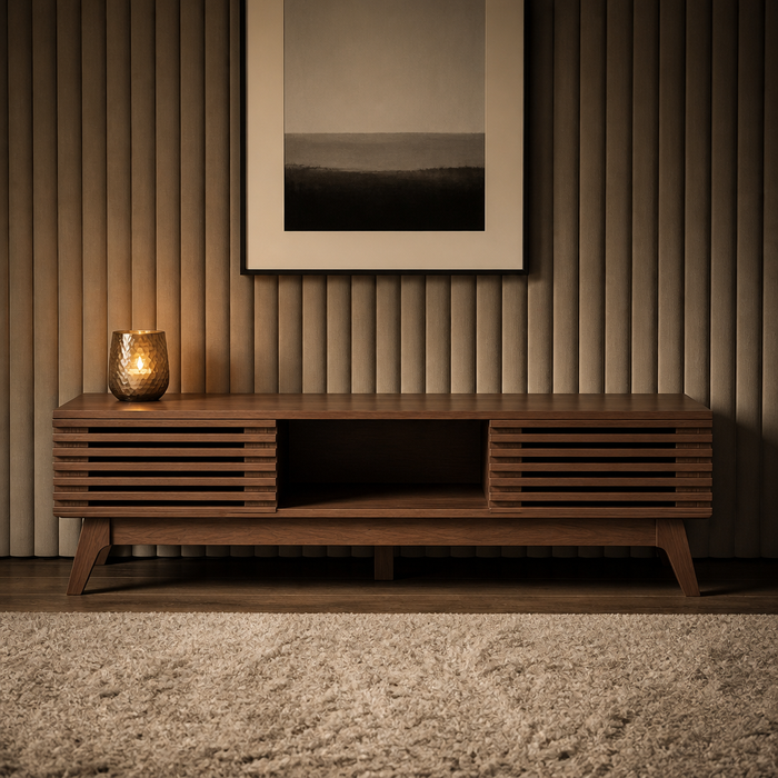 Oak & Hour Mid-Century Walnut TV Stand — generated gallery image 1