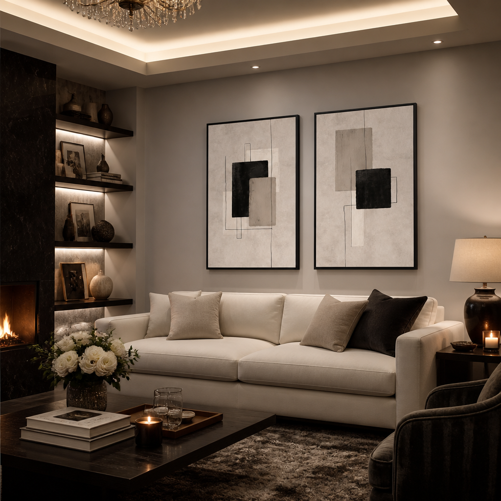 Beige two-piece wall art variant image