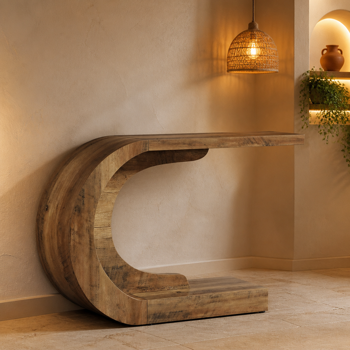 Oak & Hour Mid-Century Wood Console Table — generated gallery image 1