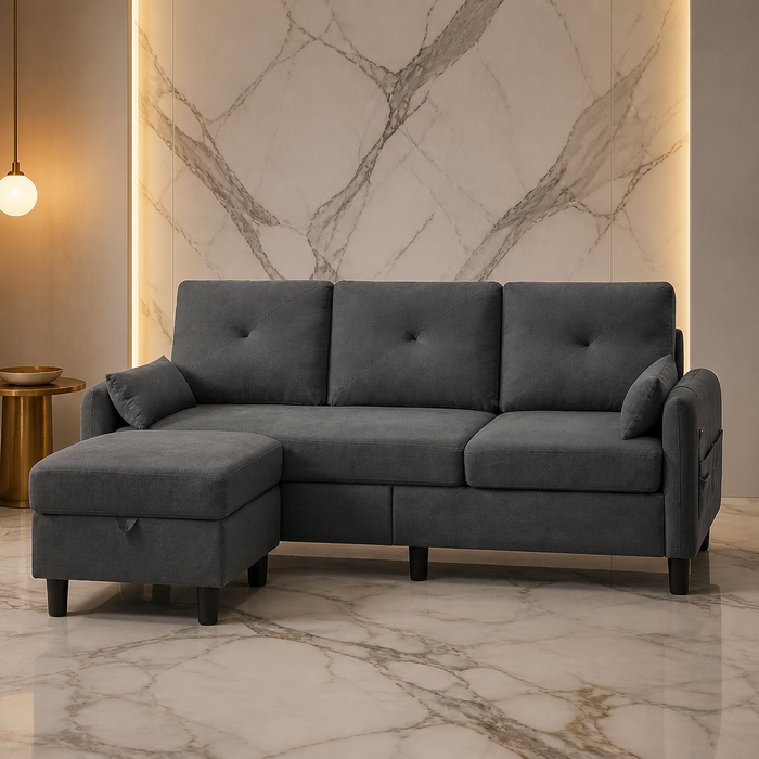 Modern Fabric Sectional Sofa lifestyle image 1
