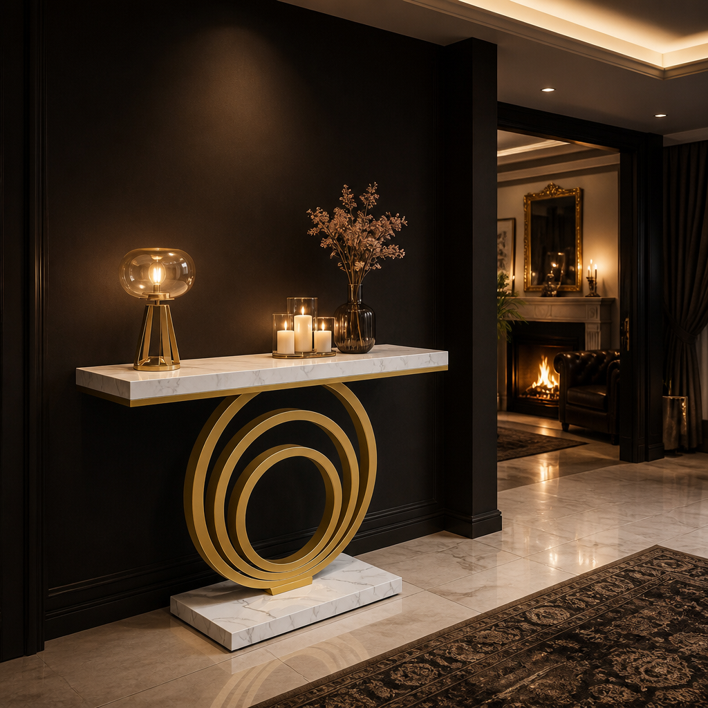Modern Gold Console Table lifestyle image 6