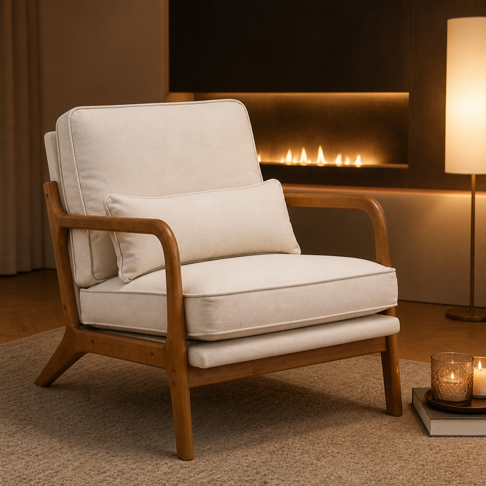 Modern Linen Accent Chair lifestyle image 1