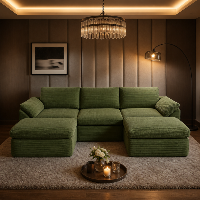 Oak & Hour Modern Corduroy Sofa — generated gallery image 1