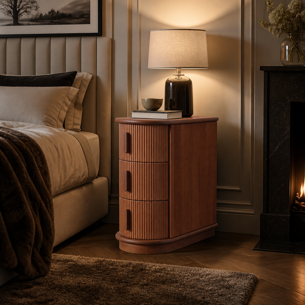 Modern Solid Wood Side Table — Walnut variant