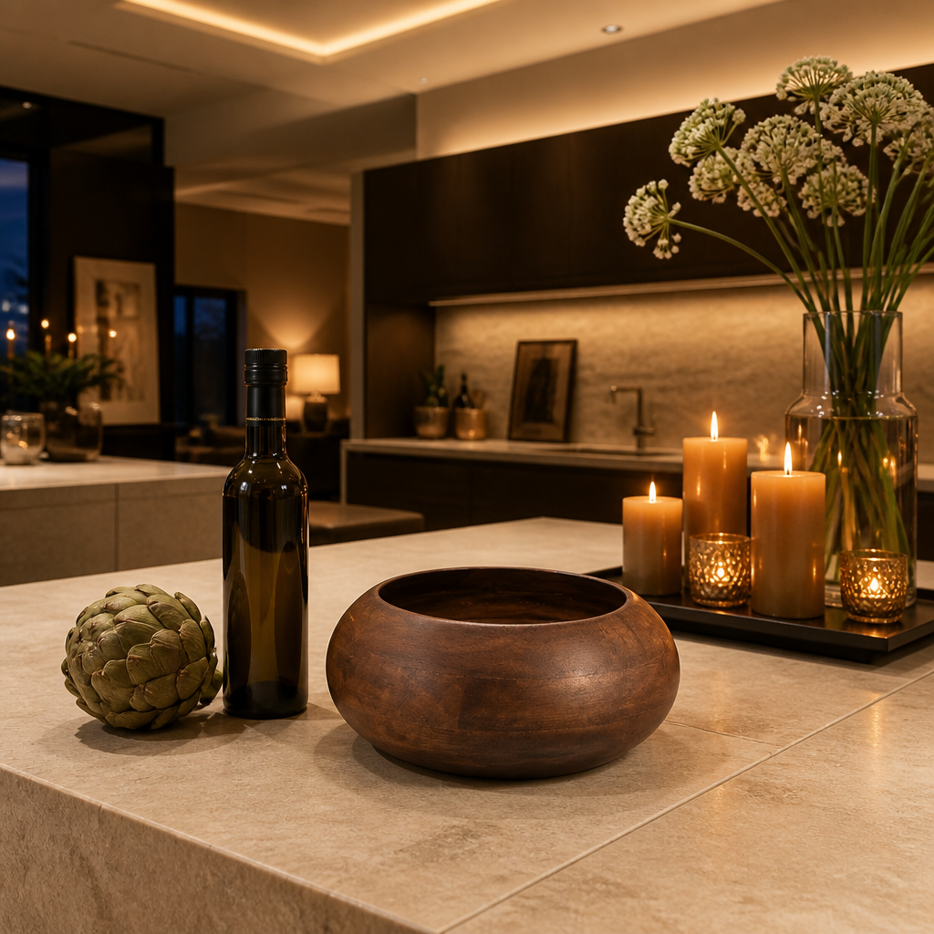 Modern Walnut Decorative Bowl — Brown variant