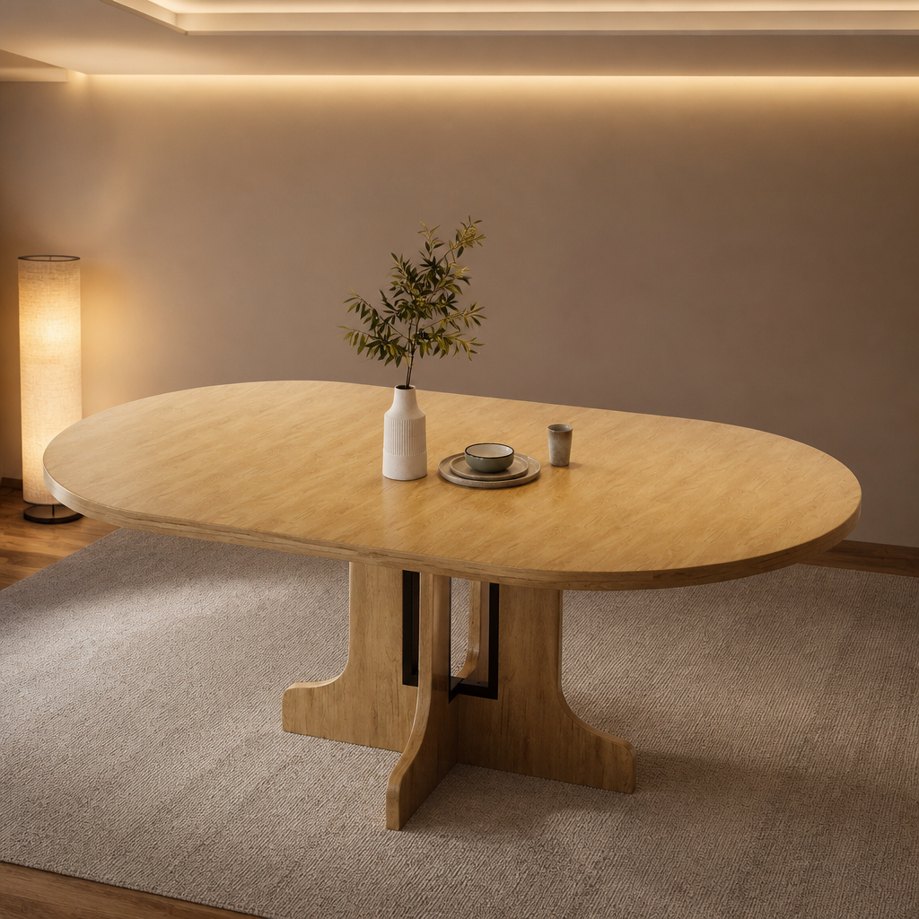 Expanded oak dining table