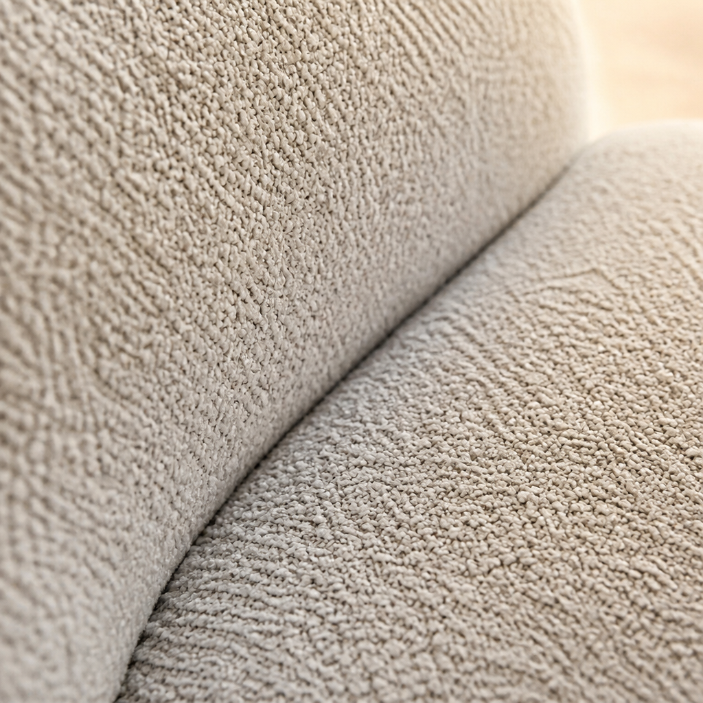 Brushed boucle upholstery texture macro
