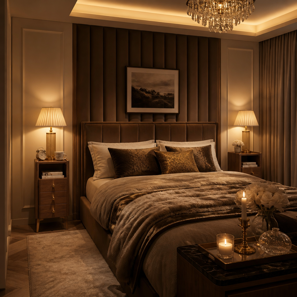 Narrow Walnut Nightstand in a styled interior — view 3