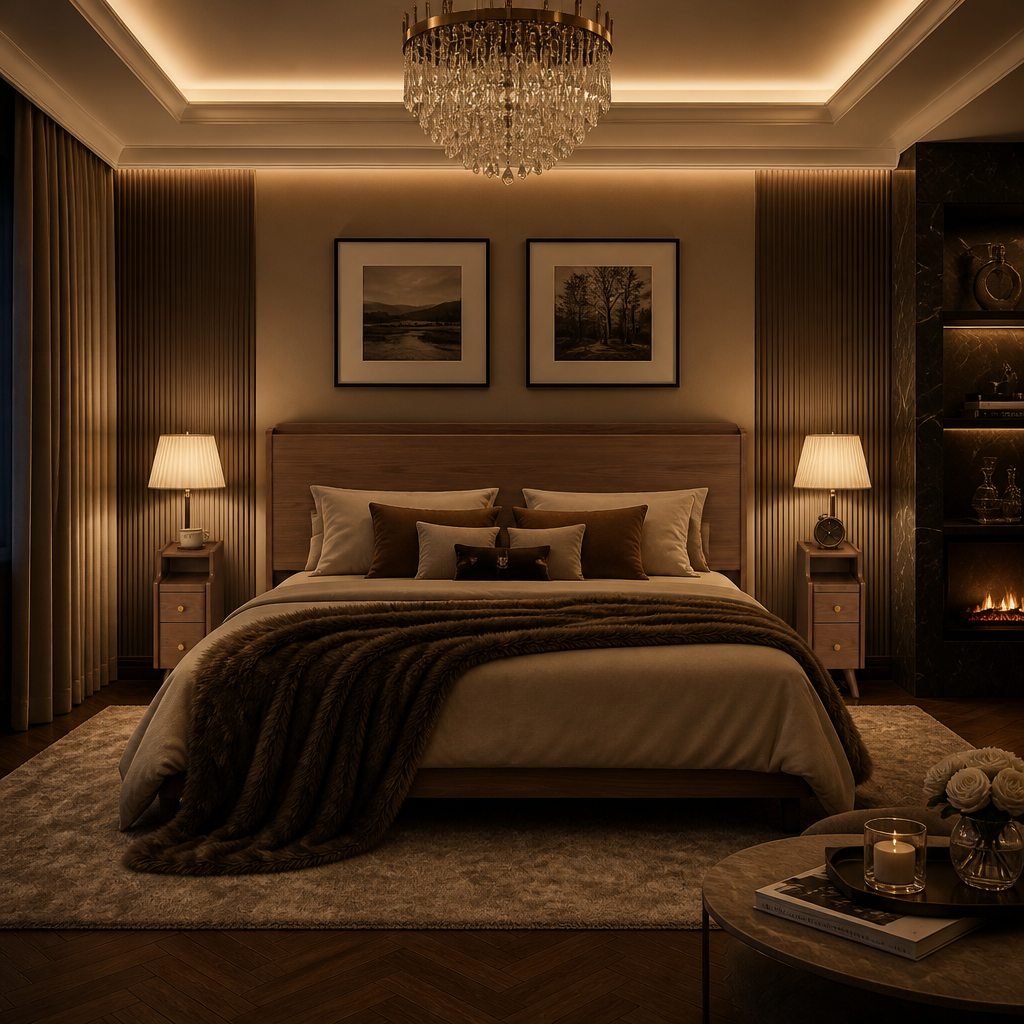 Narrow Walnut Nightstand in a styled interior — view 5