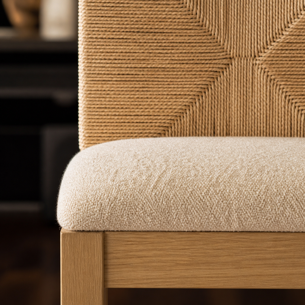 Nathan Boho Boucle Bar Stool in a styled interior — view 5