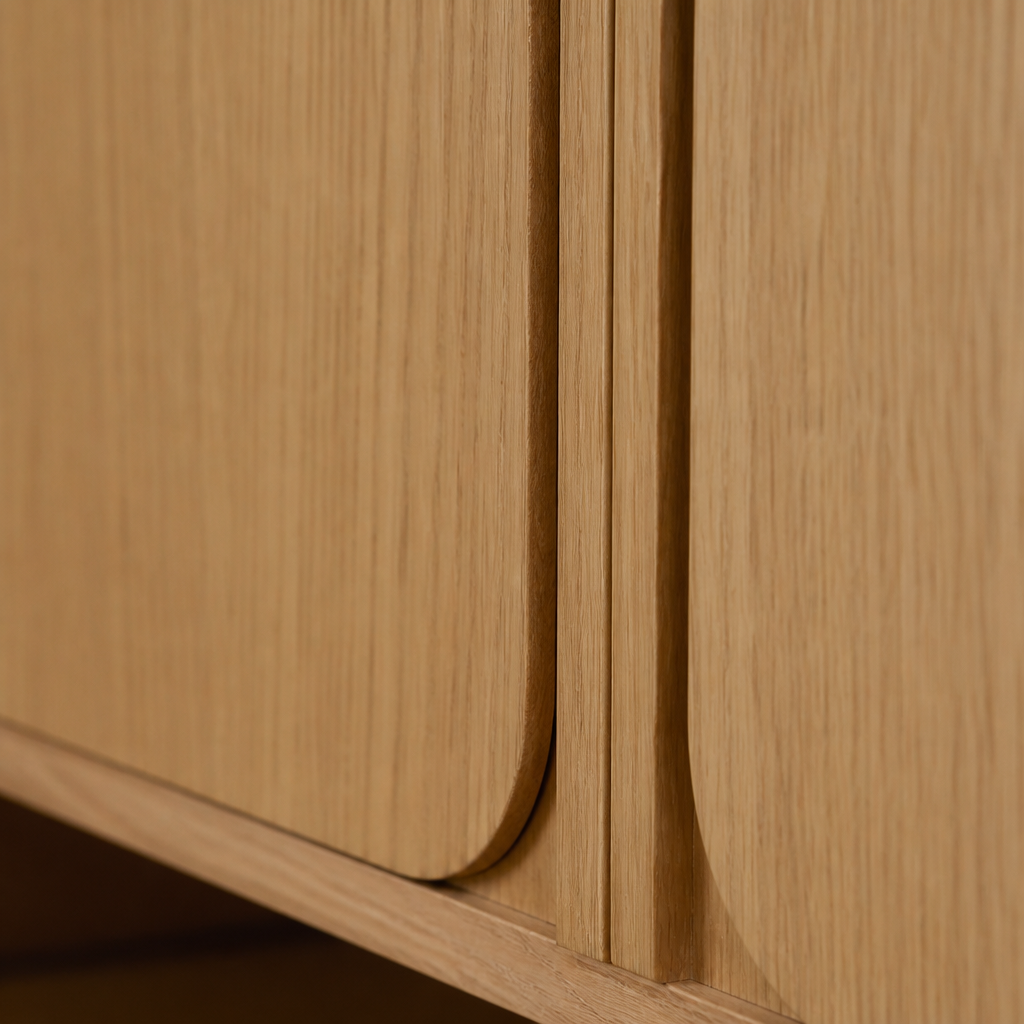 Nathan Mid-Century Wood TV Stand in a styled interior — view 5