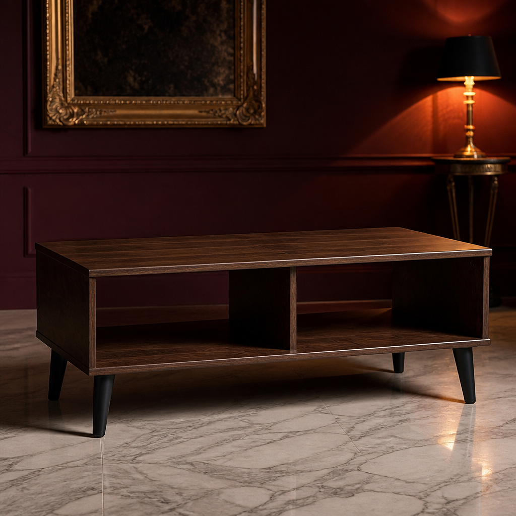 Piotr Walnut Coffee Table lifestyle view 1