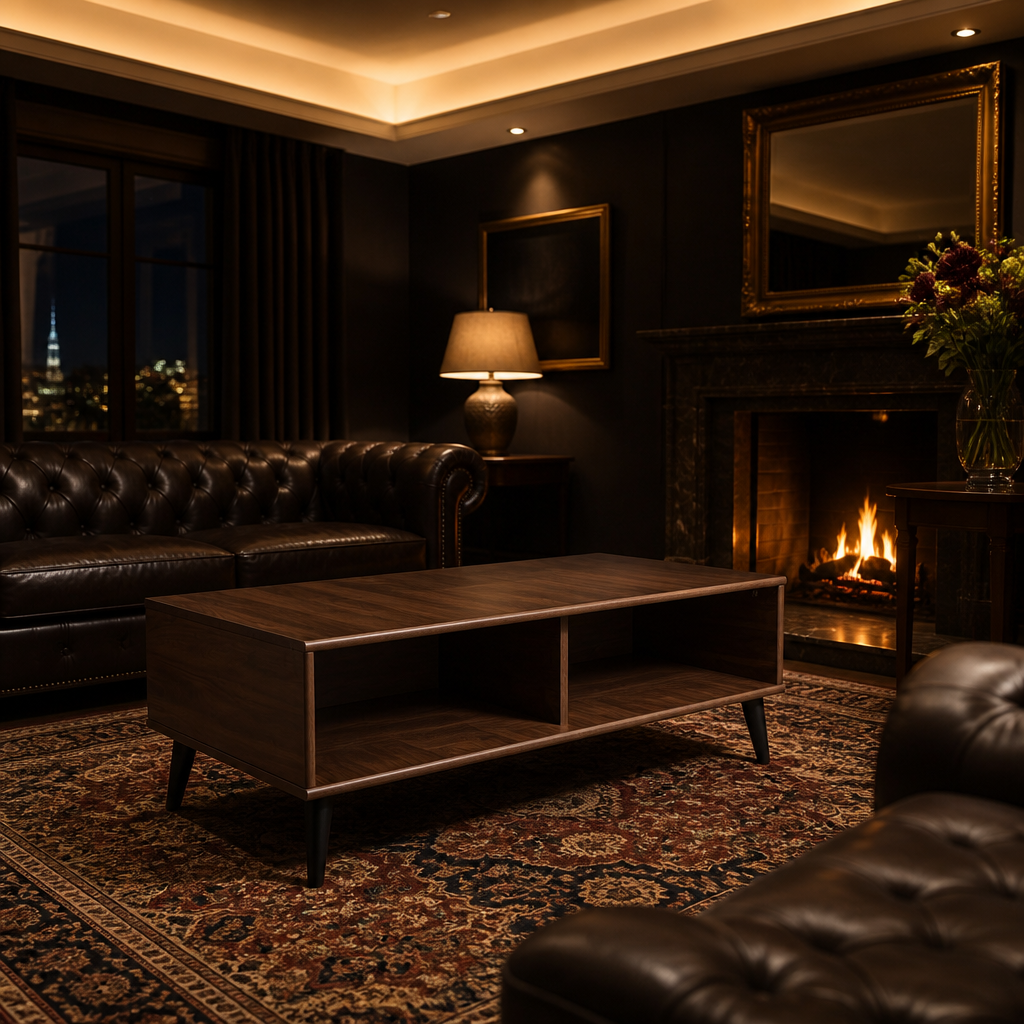 Piotr Walnut Coffee Table lifestyle view 2