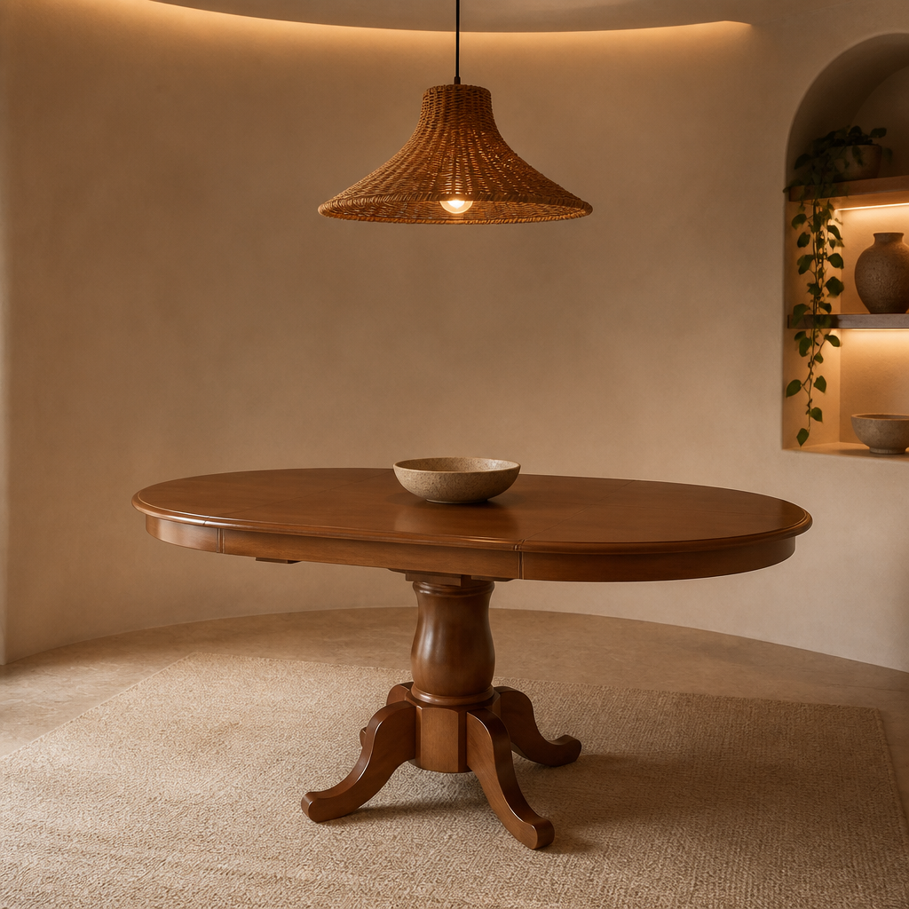 Oval Traditional Solid Wood Dining Table — hero image 1