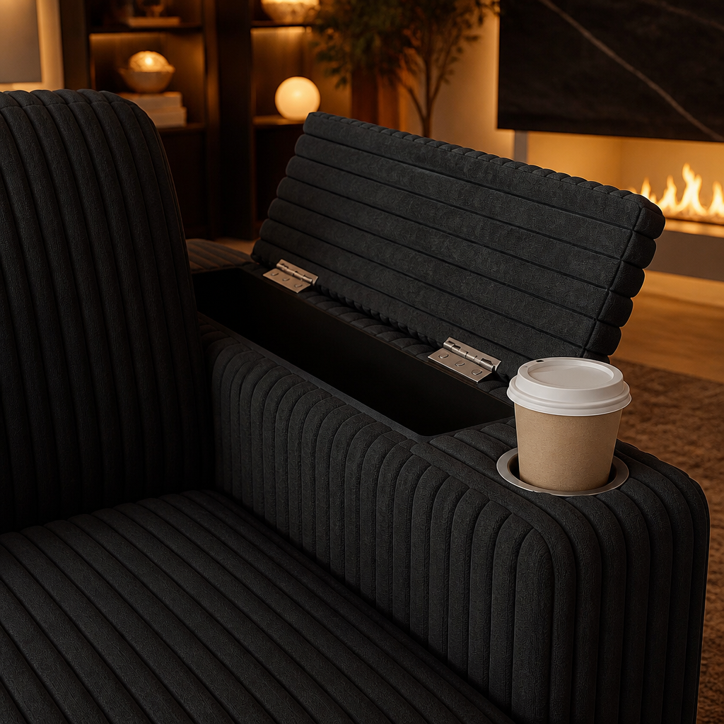 Pull-Out Corduroy Sleeper Sofa lifestyle view 4
