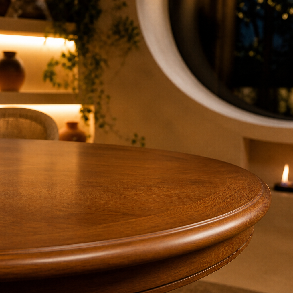 Oval Traditional Solid Wood Dining Table — lifestyle image 4