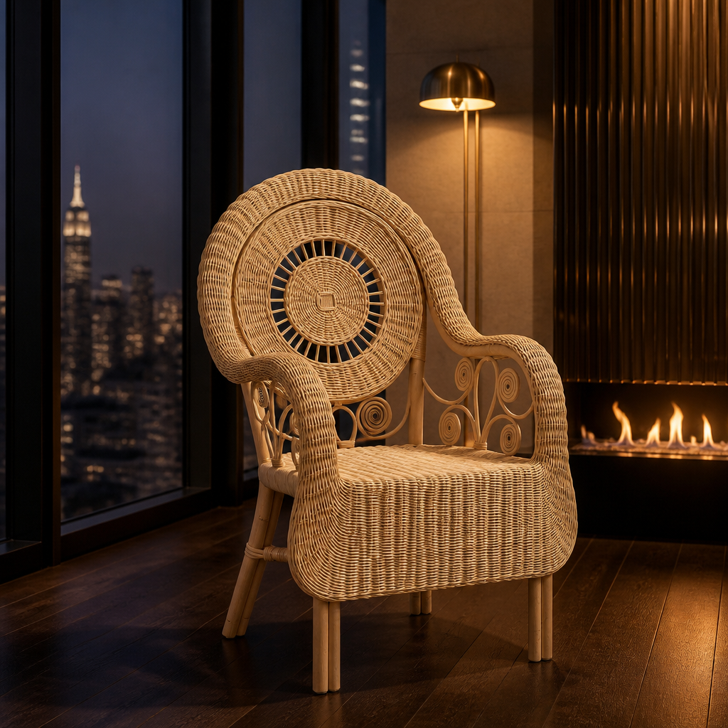 Putri Boho Rattan Accent Chair lifestyle view 1