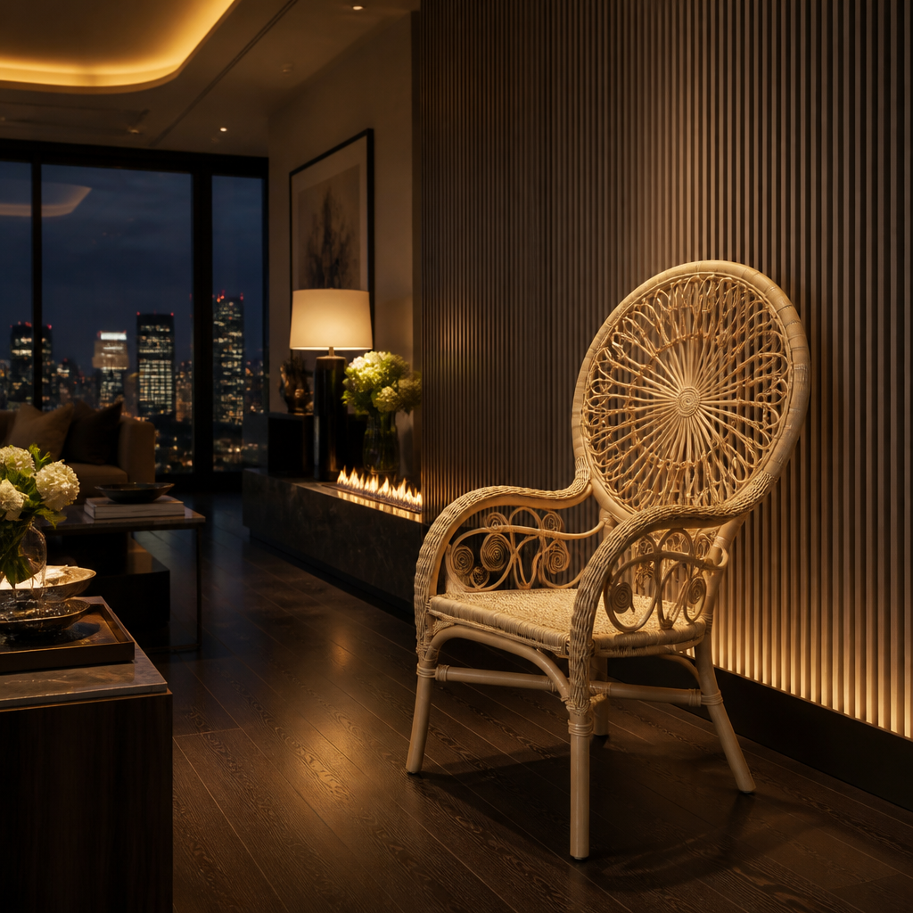 Putri Boho Rattan Accent Chair lifestyle view 3
