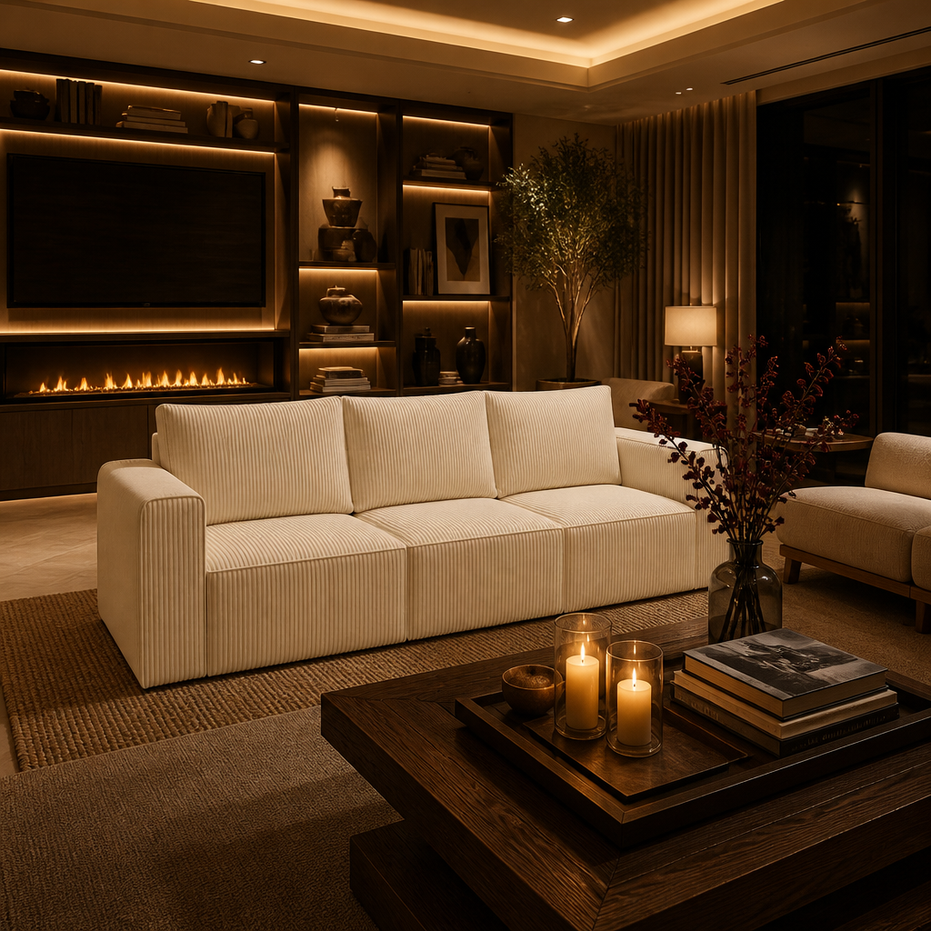 Oversized Corduroy Sectional Sofa — lifestyle image 2