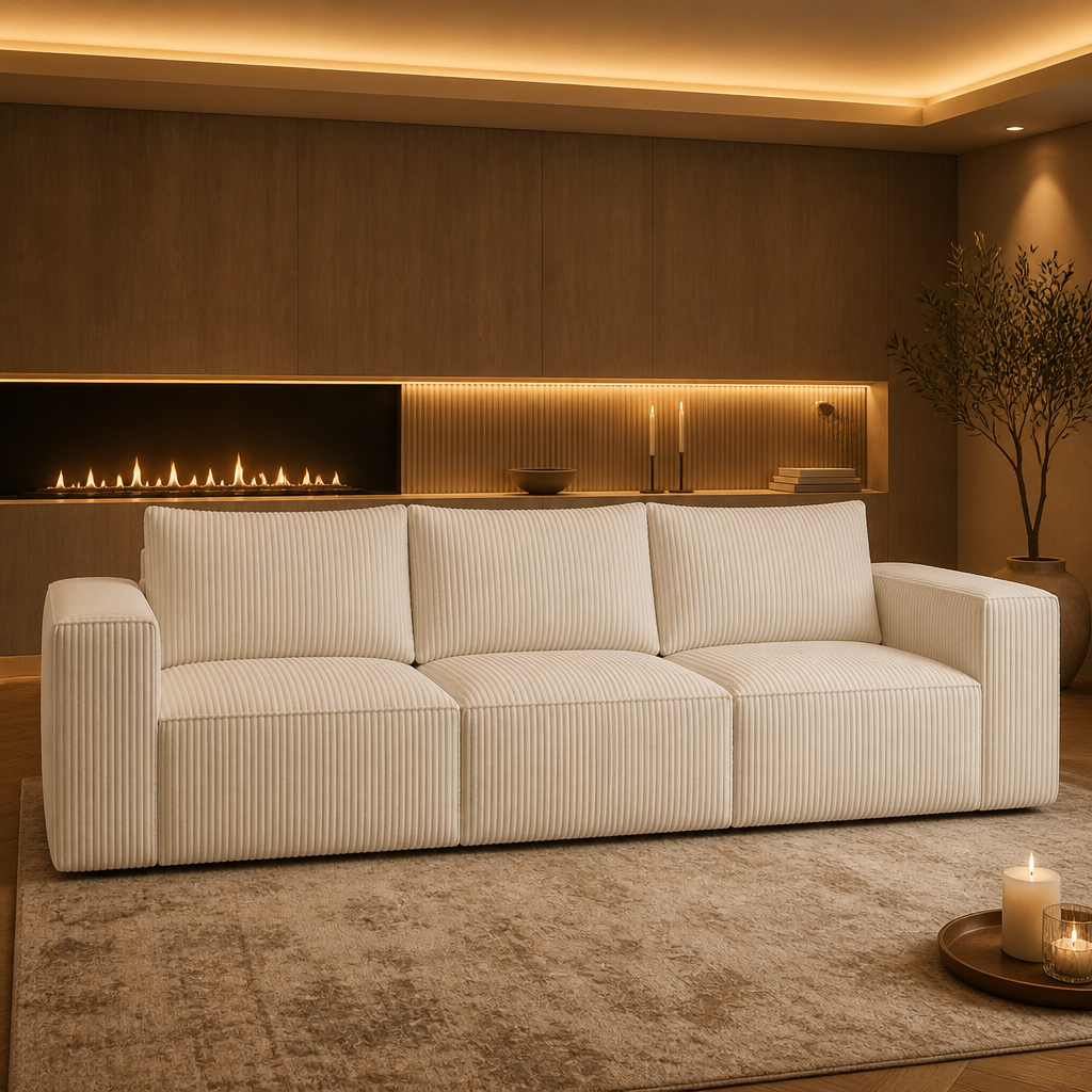 Oversized Corduroy Sectional Sofa — hero image 1