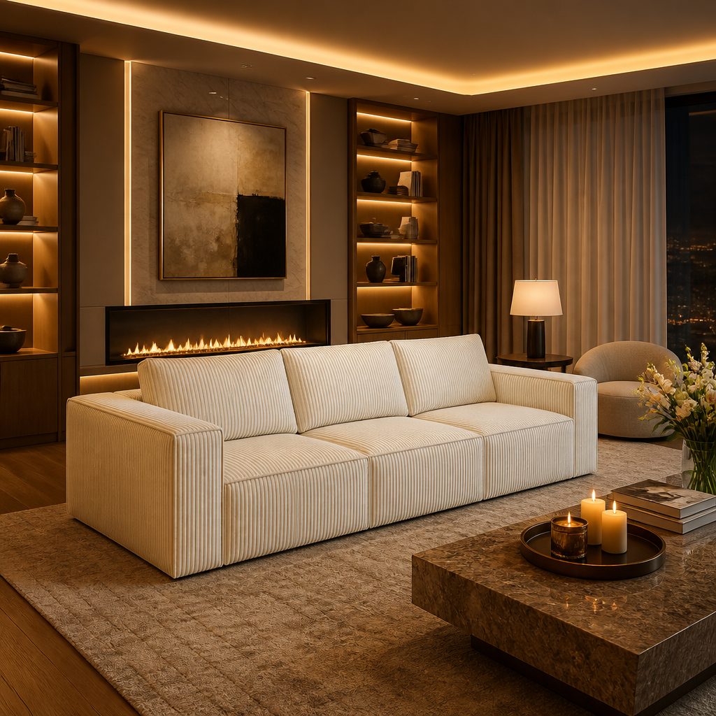Oversized Corduroy Sectional Sofa — lifestyle image 3
