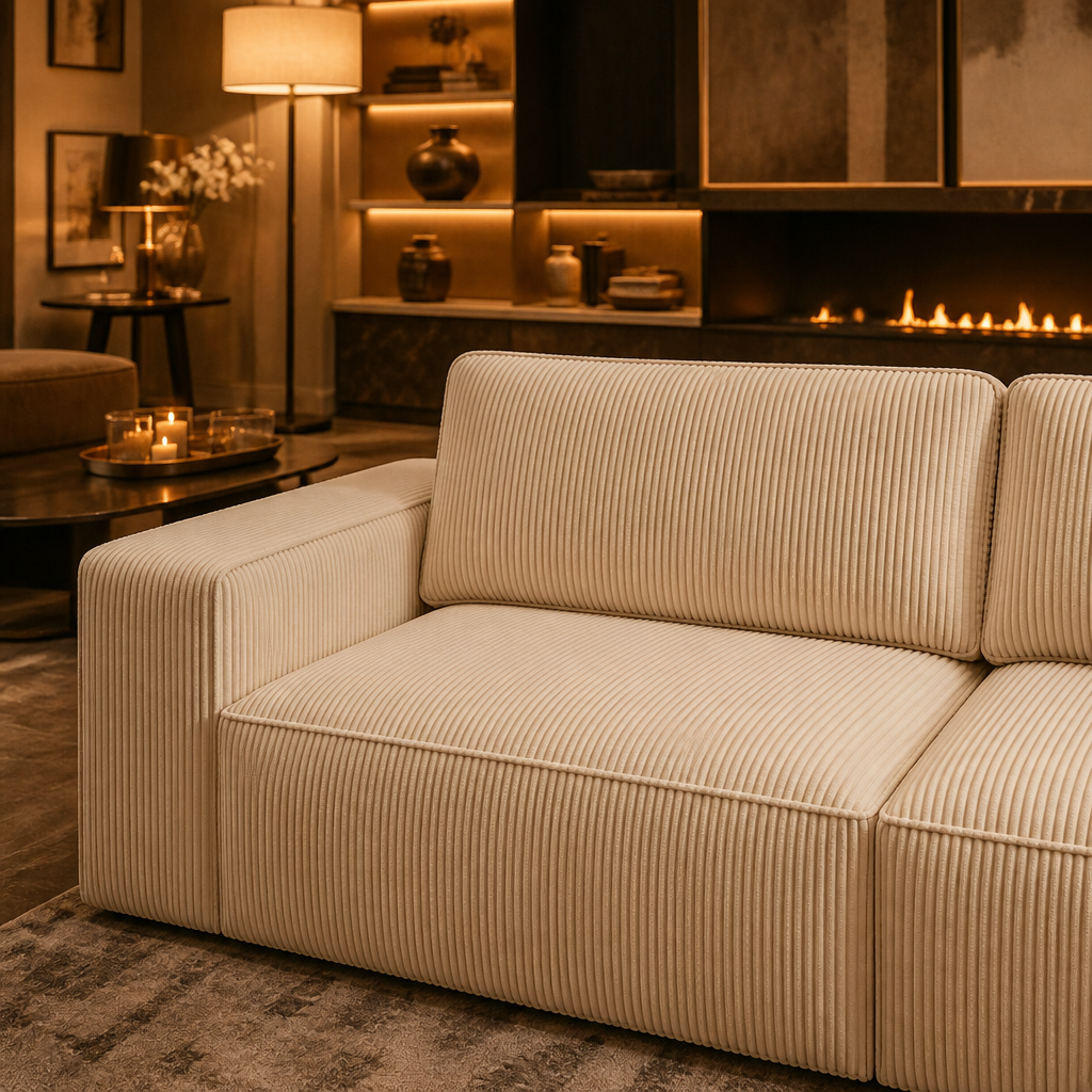 Oversized Corduroy Sectional Sofa — lifestyle image 4