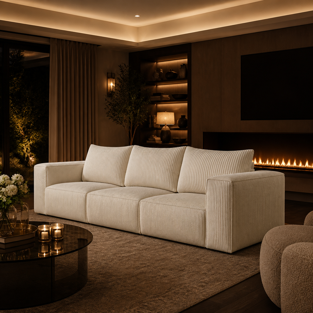 Oversized Corduroy Sectional Sofa — lifestyle image 6